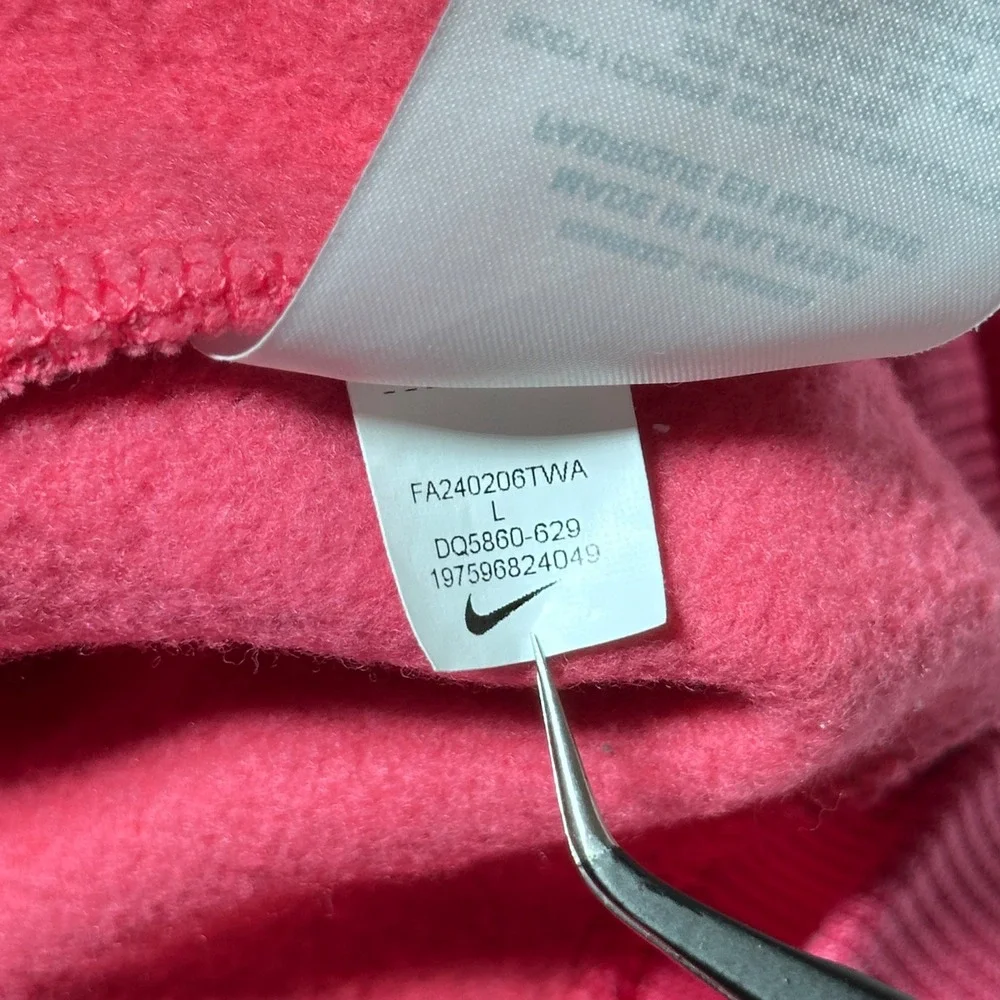 Nike Phoenix Fleece Hoodie Womens Large Oversized Center Swoosh Pink Pullover